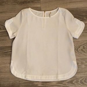 White Mittoshop Top with gold back zipper